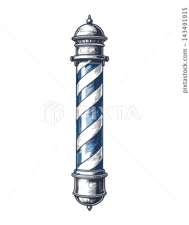 Barber shop pole symbolizing classic men's grooming Barber shop pole symbolizing classic men's grooming 143491915