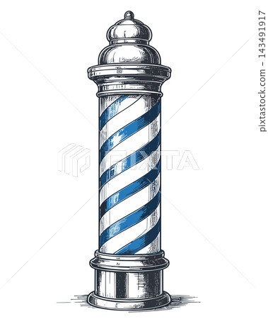 Barber pole graphic illustration symbolizing haircut services Barber pole graphic illustration symbolizing haircut services 143491917