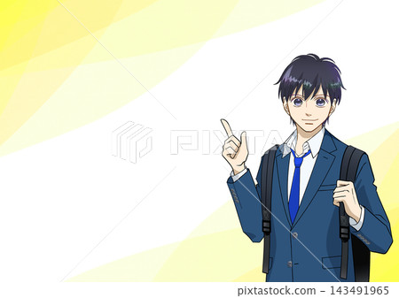An anime-style illustration of a male student smiling and pointing. An anime-style illustration of a male student smiling and pointing. 143491965