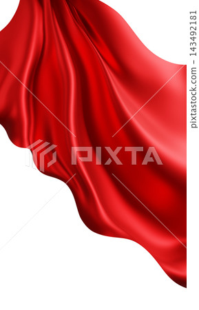 Red silk fabric flowing isolated on white background 3D render Red silk fabric flowing isolated on white background 3D render 143492181