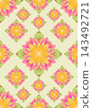 Colorful Ornamental Mandala Floral Seamless Pattern Vector Background 143492721