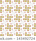 Scandinavian Retro Autumn Trees and Berries Seamless Pattern Background 143492724