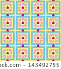 Cute Pastel Heart Tile Seamless Pattern Background Vector 143492755
