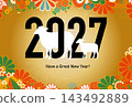綿羊經過零度以下 - 2027 新年卡片模板 143492889