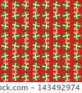 Green Christmas Gift Box Seamless Pattern Background Vector 143492974