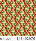 Abstract Christmas Green Organic Swirl Seamless Pattern Vector 143492976