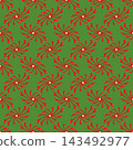 Red Abstract Floral Pinwheel Seamless Pattern Vector Background 143492977