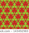 Red Poinsettia Floral Seamless Pattern Vector Background 143492983