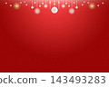 Hanging ornaments and snowflake background illustration 143493283