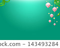 Hanging ornaments and snowflake background illustration 143493284
