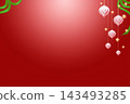 Hanging ornaments and snowflake background illustration 143493285