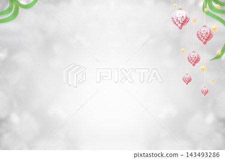 Hanging ornaments and snowflake background illustration Hanging ornaments and snowflake background illustration 143493286