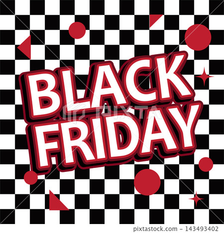 Black friday sale design bold typography with checkerboard pattern background Black friday sale design bold typography with checkerboard pattern background 143493402