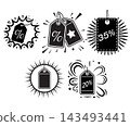 Black and White Sale Price Tag Set	 143493441