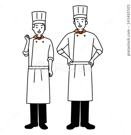 Young male and female staff working in a restaurant Young male and female staff working in a restaurant 143493505