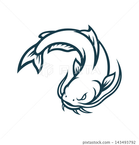 catfish mascot logo illustration vector design template simple and modern style catfish mascot logo illustration vector design template simple and modern style 143493792