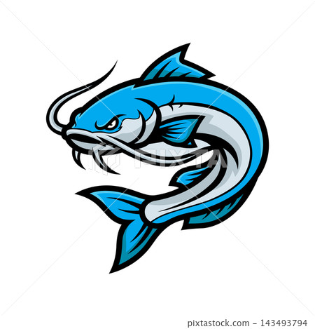 catfish mascot logo illustration vector design template simple and modern style catfish mascot logo illustration vector design template simple and modern style 143493794