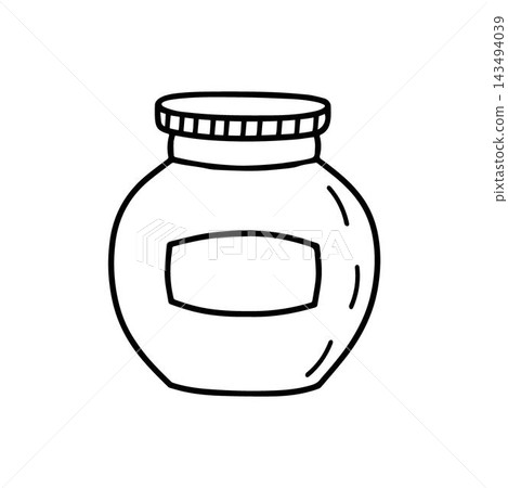 Glass jar with baby food Glass jar with baby food 143494039