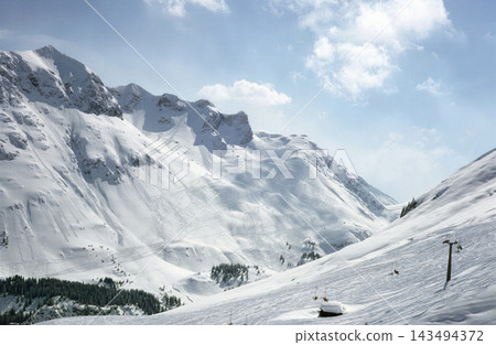 Snowy Mountain Landscape at Leckipass - Realp, Switzerland Snowy Mountain Landscape at Leckipass - Realp, Switzerland 143494372
