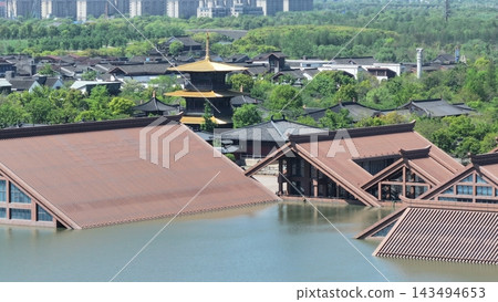 上海光福林文化公園水屋頂鳥瞰圖 上海光福林文化公園水屋頂鳥瞰圖 143494653