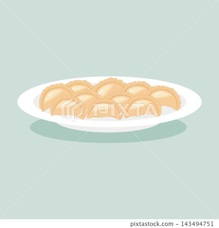 Dumplings dish of Ukrainian national cuisine 143494751