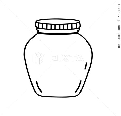 Glass jar with baby food Glass jar with baby food 143494824