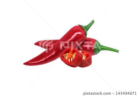 Realistic illustration of a red chili pepper. Realistic illustration of a red chili pepper. 143494871