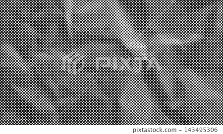 White halftone dot texture on black crumpled paper background for retro photocopy, newspaper print and grunge poster design White halftone dot texture on black crumpled paper background for retro photocopy, newspaper print and grunge poster design 143495306