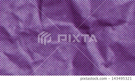Bright CMYK halftone dot pattern with crumpled paper texture, bold retro print background for comic poster, flyer and graphic design 143495321
