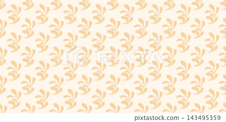 Seamless soft peach tonal botanical leaf pattern with Matisse style cutout motifs, perfect for fabric printing, wedding stationery, feminine packaging and boho home decor 143495359