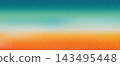 Retro grain gradient background blending teal green and warm orange with glowing white horizon, perfect for vintage travel posters, summer branding, food packaging and social media designs 143495448