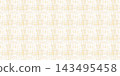 Seamless golden yellow woven linen pattern with thin crosshatch lines on light background, ideal for natural fabric printing, textile design, upholstery and rustic home decor 143495458