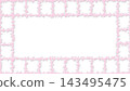 Festive frame with yellow squares and pink floral border by sides 143495475