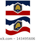 Waving flag of Utah. Flag of The State of Utah. National flag of Utah. United States. flat style. 143495606