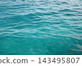 Close-up of clear Red Sea water in Egypt, revealing vibrant blue tones, gentle ripples and natural sunlight reflections 143495807