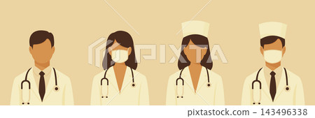 medical staff team flat vector illustration 143496338