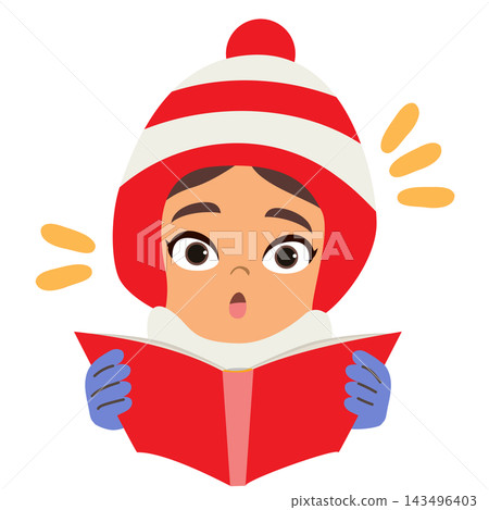 Cute Latina Girl with Doubtful Expression Holding Book Cute Latina Girl with Doubtful Expression Holding Book 143496403