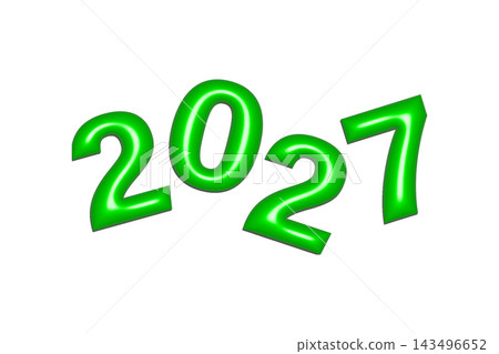Green 2027 Numbers Graphic Celebrating New Year Concept With Bold Shiny Digits On White Green 2027 Numbers Graphic Celebrating New Year Concept With Bold Shiny Digits On White 143496652