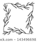 A frame of herbs and flowers for natural cosmetics design. A set of vector illustrations for packaging, advertising, and cosmetics design 143496698