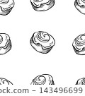 Autumn vector illustrations of decorative frames, borders, seamless patterns featuring coffee hot drinks pumpkins apples cinnamon 143496699
