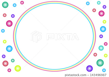 Colorful circular background material with round polka dots - white 143496987