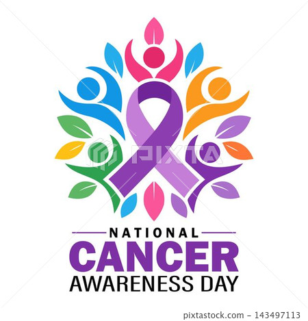 National Cancer Awareness Day Purple Ribbon National Cancer Awareness Day Purple Ribbon 143497113