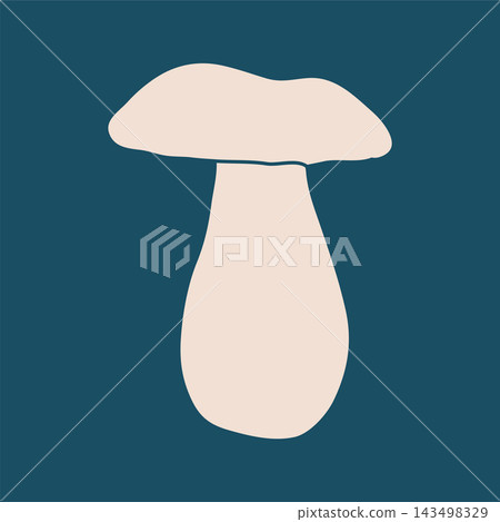 Mushroom logo. Abstract silhouette. Vector illustration. Cute pattern. Mushroom logo. Abstract silhouette. Vector illustration. Cute pattern. 143498329