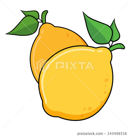 Lemon Flat Design on White Background Lemon Flat Design on White Background 143498516