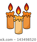 Cartoon Candles Flat Design on White Background 143498520