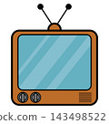 Cartoon Old Retro TV Flat Design on White Background 143498522