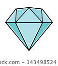 Cartoon Diamond Flat Design on White Background 143498524