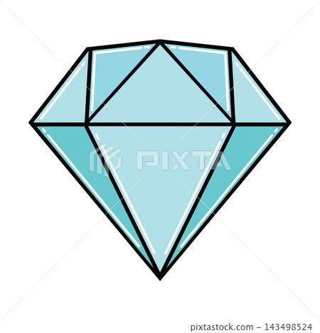 Cartoon Diamond Flat Design on White Background Cartoon Diamond Flat Design on White Background 143498524