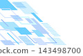 A blue geometric background material made up of diagonal shapes. 143498700