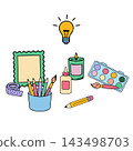Art supplies for painting, drawing, hobby projects, stationery and design campaigns 143498703